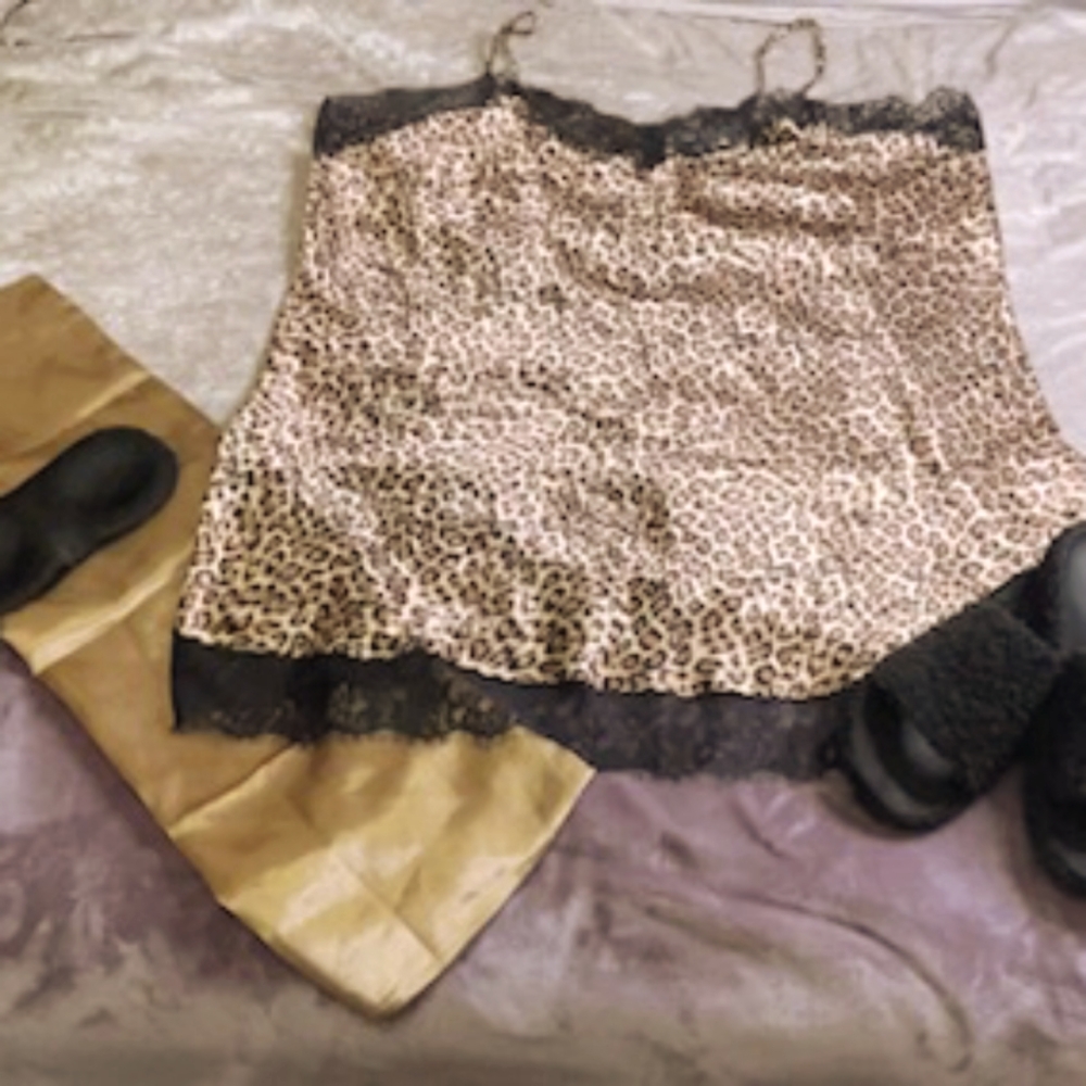 Animal Print Satin Chemise